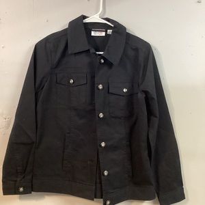 Denim & Co Black Stretch Denim Jacket NWOT SZ XXS